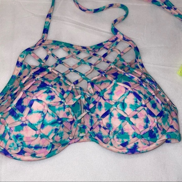 Shade & Shore Pink Mesh Bikini Top 34D - Picture 14 of 15